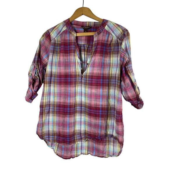 Bit & Bridle Size Medium Shirt Plaid Tunic Popover Top Tartan Western Wear - Picture 1 of 7